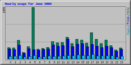 Hourly usage for June 2009