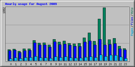 Hourly usage for August 2009