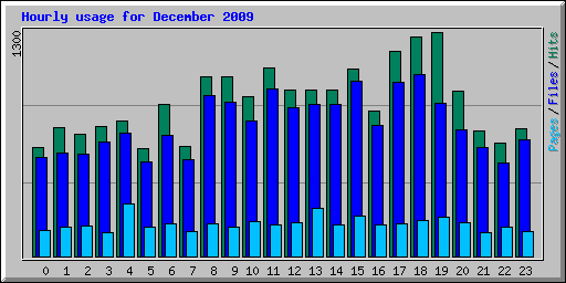 Hourly usage for December 2009