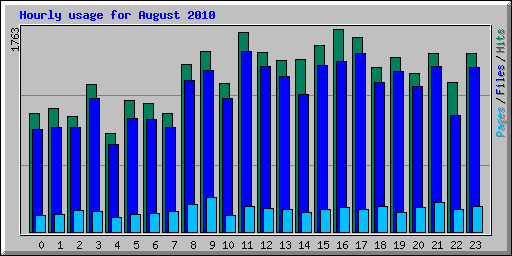 Hourly usage for August 2010