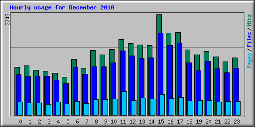 Hourly usage for December 2010