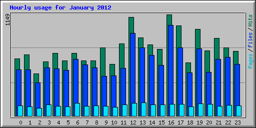 Hourly usage for January 2012